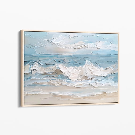 Velto Minimalist Ocean Wave Canvas Print | Stretched Canvas | Art | Abstract Seascape Beach Decor Boho | Mow4 Canvas, 8x12 UNFRAMED