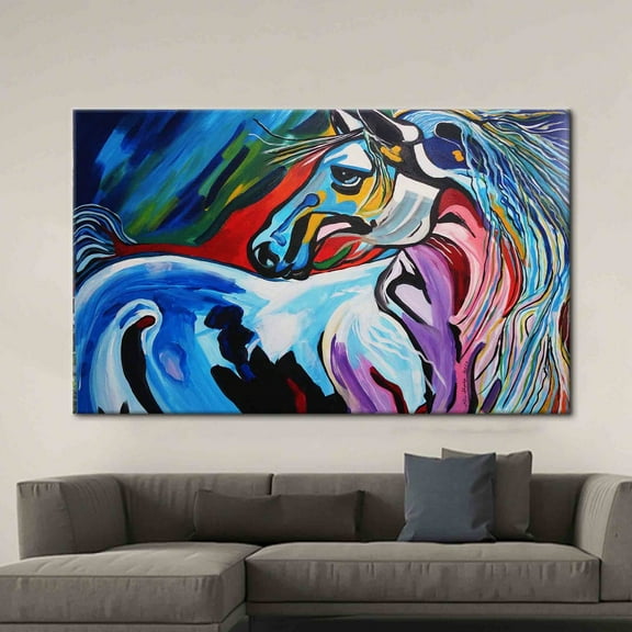 Velto Modern Canvas Art, Animal Wall Art, Colorful Horse Art Canvas, Contemporary Canvas, Horse Lover Gift Wall Art Canvas, 8x12 UNFRAMED