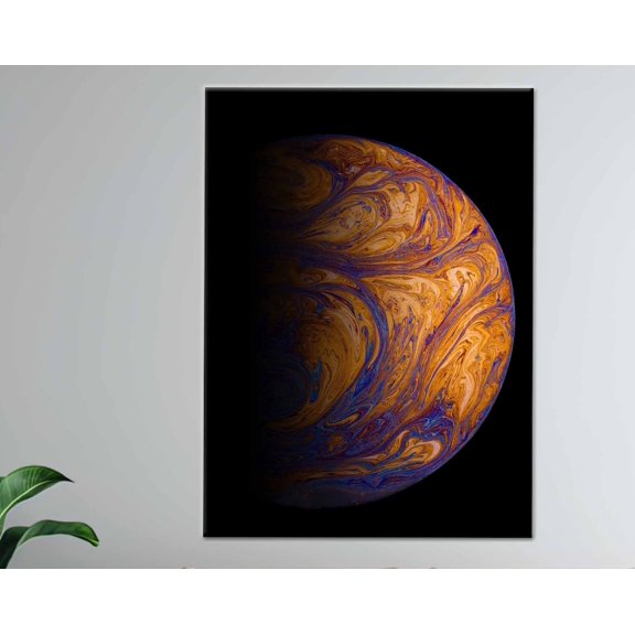 Velto Modern Printed, Earth Artwork, Contemporary Canvas Art, Abstract Earth Canvas, Abstract Planet Art, Space Landscape Canvas Art Canvas, 16x24 UNFRAMED