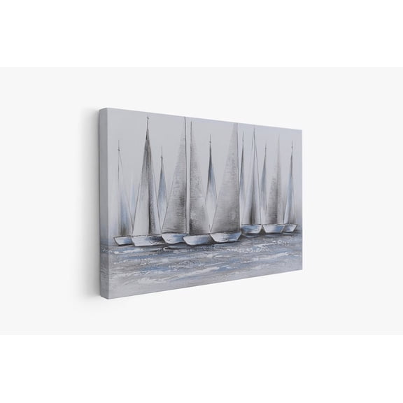 Velto Modern Sailboat Canvas, Nautical Wall Art, Stylish Decorative Gift Canvas, 12x18 UNFRAMED