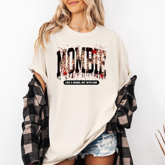 Velto Mombie Zombie Mom Life Graphic T-Shirt Witch Spooky Holiday Gift Style, Full Size S-5XL