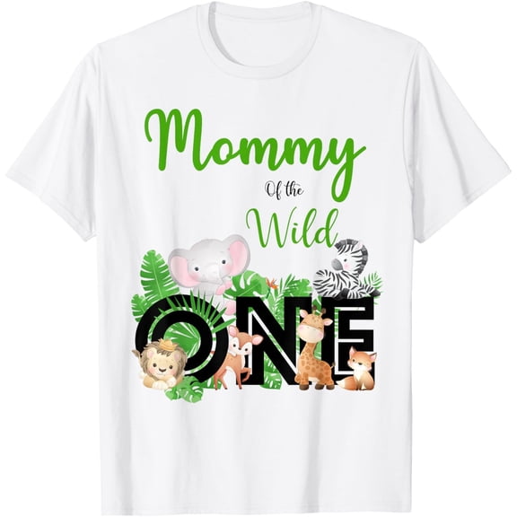 Velto Mommy of The Wild One | Zoo's Happy Birthday Jungle Animal T-Shirt All Size S-5XL