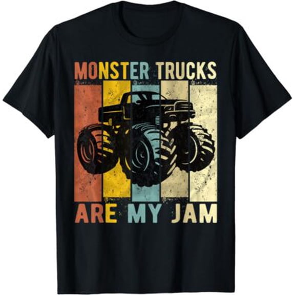 Velto Monster Trucks Are My Jam Vintage Retro Monster Truck T Shirt Men Women NEW All Size S-5XL