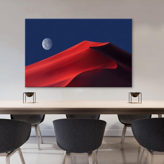 Velto Moon Artwork, Red Desert Artwork, Home Decor Canvas, Gift For Mom, Modern Canvas Gift, Desert Canvas, 8x10 UNFRAMED