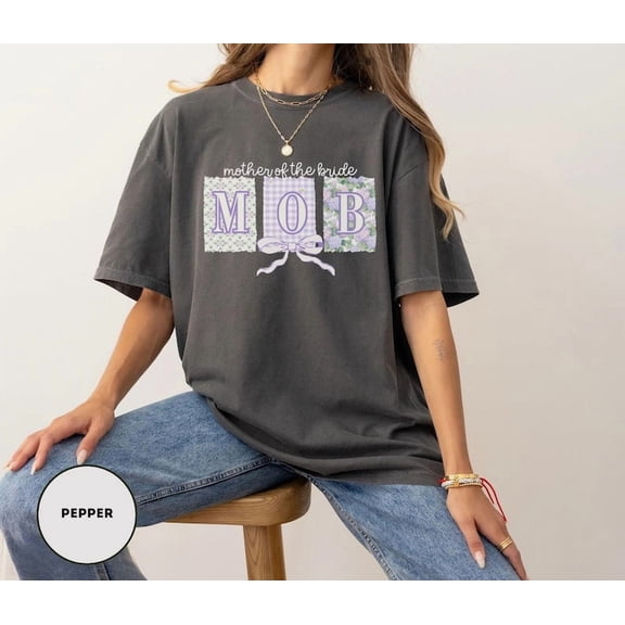 Velto Mother of the Bride Graphic T-shirt Wedding Day Outfit for Bride Mom MOB Gift Fullsize S-5XL Shirt