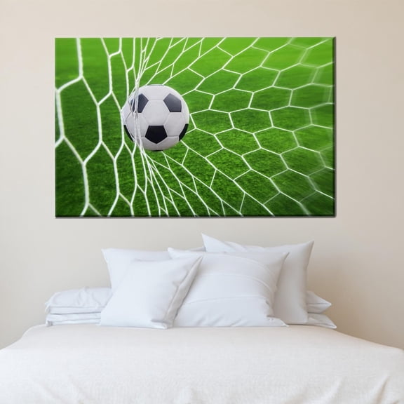 Velto Motivational Canvas Gift, Gift For The Home, Football, Boy Room Art Soccer Artwork, Housewarming Gift Canvas, 16x24 0.75-Inch Pine Wood Frame