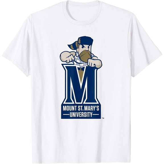 Velto Mount St. Mary's University Mountaineers Mascot & M Logo T-Shirt All Size S-5XL