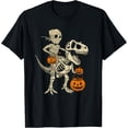 thumbnail image 1 of Velto Mummy Skeleton Riding Dinosaur T Rex Boys Men T-Shirt All Size S-5XL, 1 of 5