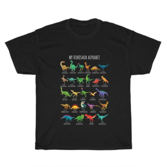 Velto My Dinosaur Alphabet Identification Types Of Dinosaurs A-Z Gift T-Shirt Unisex All Size S-5XL