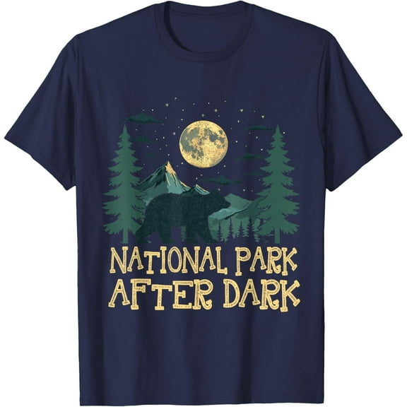 Velto National Park After Dark Moon Bear Forest Scene T-Shirt All Size S-5XL