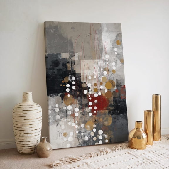 Velto Neutral Abstract Canvas Wall Art Modern Red and Beige Artwork Warm Earth Tone Decorative Home Design, SIZE 8x10 INCLUDE Pine Wood Frame 1.25-Inch