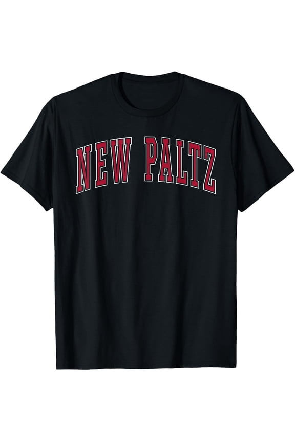 New Paltz New York Souvenir College Style Red Text T-Shirt All Size S-5XL