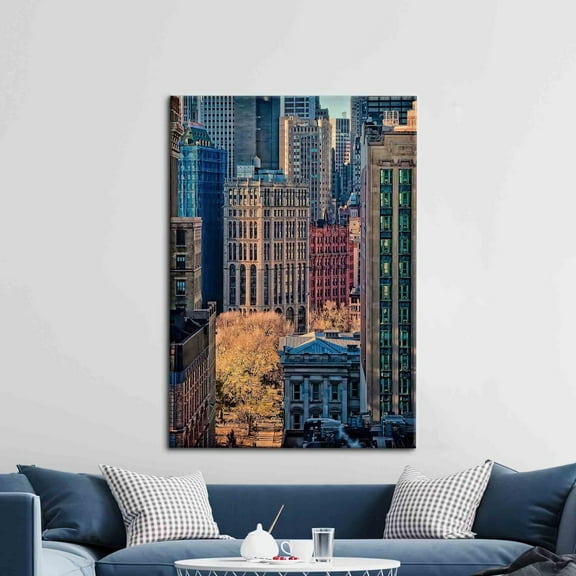 Velto New York Manhattan, Times Square Canvas, New York Landscape Printed, View Wall Art, City Landscape Wall Decor, Cityscape Art Canvas, 12x16 UNFRAMED