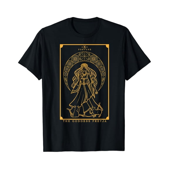 Velto Norse Goddess Freyja Tarot Card Freya Pagan Witch Cat Gift T-Shirt All Size S-5XL