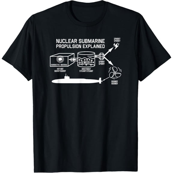 Velto Nuclear Submarine Propulsion Diagram T-Shirt Fullsize S-5XL Shirt