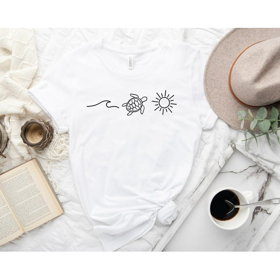 Velto Ocean Turtle Sun T-Shirt, Summer Shirt, Gift For Women, Beach Shirt, Summer Women Shirt All Size S-5XL