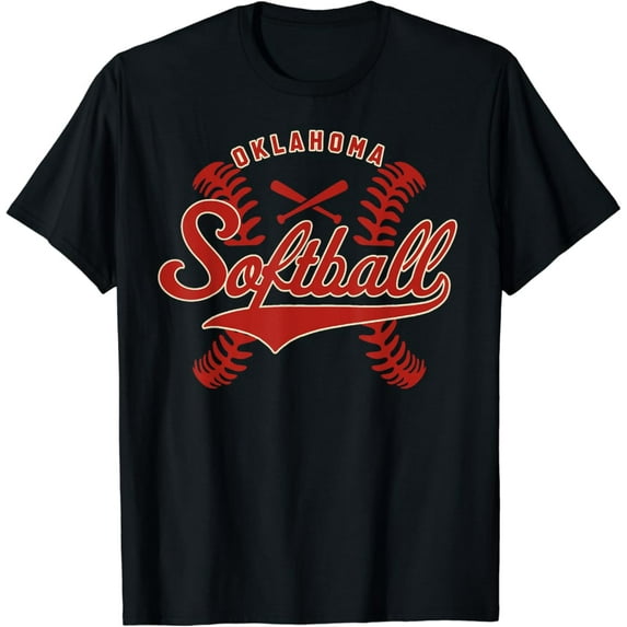 Velto Oklahoma Softball Vintage Mens Team Retro Softball Fan T-Shirt Fullsize S-5XL Shirt