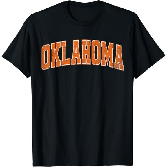 Velto Oklahoma State Retro Orange Varsity Vintage Text T-Shirt All Size S-5XL