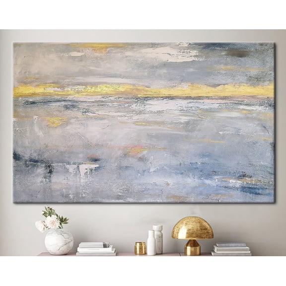 Velto Old Plaster Soft Tones, Gray Tones Art, Plaster Artwork, Abstract Plaster, Rustic Wall Decor, Loft Canvas, 8x12 0.75-Inch Pine Wood Frame