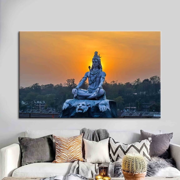 Velto Om Namah Wall Art, Indian Wall Art, Lord Statue Art, Landscape Canvas, Indian Gift Canvas, Lord Printed, Sculpture Art, Hinduism Wall Art Canvas, 8x10 UNFRAMED