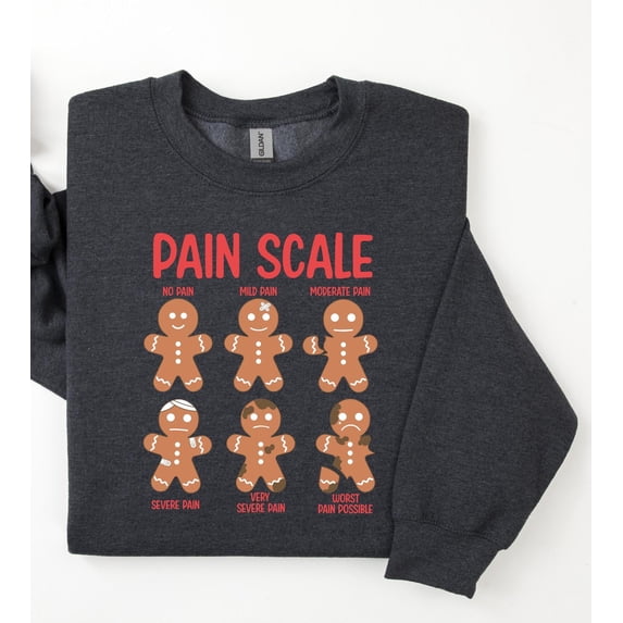 Velto Pain Scale Gingerbread Sweatshirt, Happy Holiday Sweatshirt, Happy Holiday Cookies , Happy Holiday Gift for Nurse, Xmas Holiday,Gift for Happy Holiday All Size S-5XL