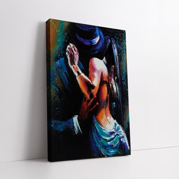 Velto Passion And Rhythm: Modern Dancer Couple Canvas Print - Romantic Wall Art For Valentine'S Day Decor Canvas, 12x18 UNFRAMED