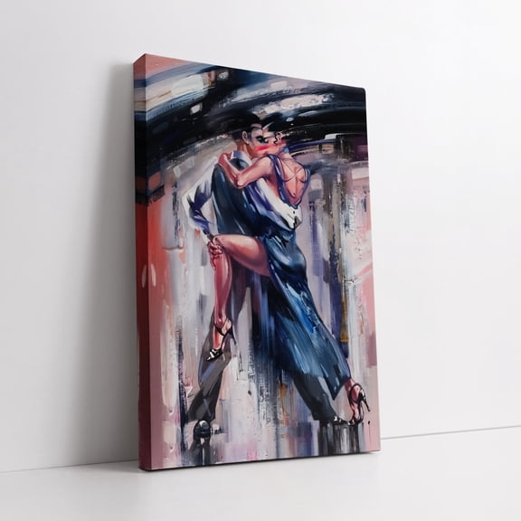Velto Passionate Tango Canvas Art - Romantic Modern Couple Dance Print For Wall Decor, Ideal Valentine'S Day Gift Canvas, 8x12 UNFRAMED