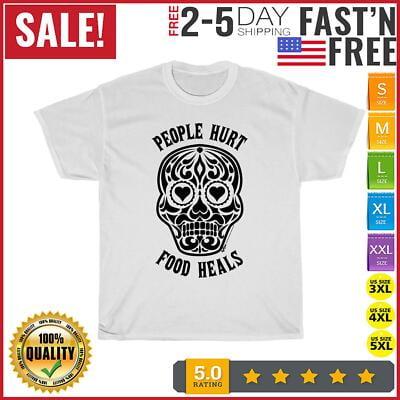 Velto People Hurt Food Heals Sugar Heart Skull Anti Valentines Day T Shirt Men Women All Size S-5XL