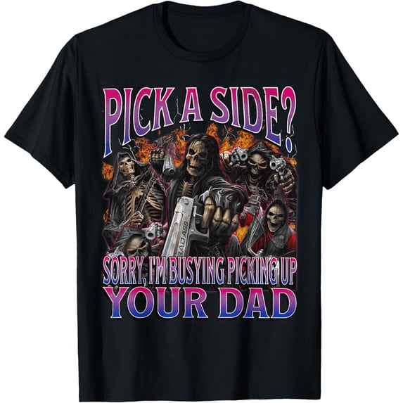 Velto Pick A Side? Bisexual Hard Skeleton Bootleg T-Shirt All Size S-5XL