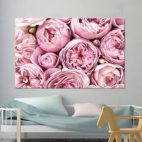Velto Pink Peony Flower Canvas, Romantic Floral Wall Art For Bedroom Or Nursery - Shabby Chic Cotton Canvas, Mother Day Gift Wall Decor Canvas, 8x10 UNFRAMED