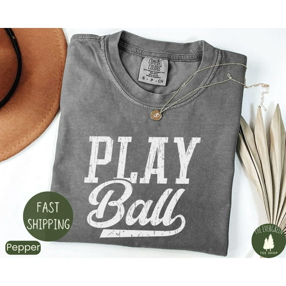 Velto Play Ball Vintage Retro Baseball Softball Little League T-Shirt Graphic Fullsize S-5XL Shirt