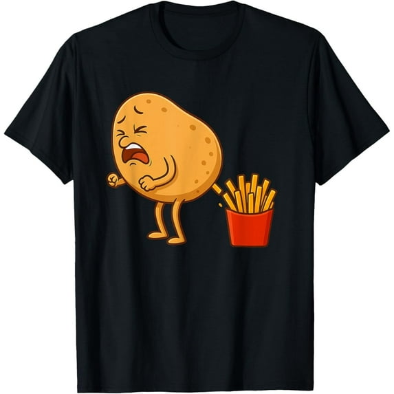 Velto Potato Pooping French Fries Designs Potato Food Eaters T-Shirt All Size S-5XL