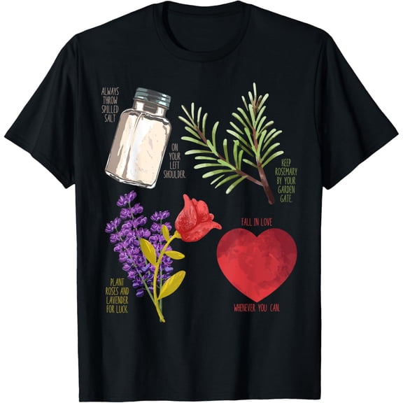 Velto Practical Magic Salt Rosemary Lavender Love Witch Pagan T-Shirt All Size S-5XL