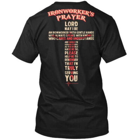 Velto Proud Ironworker - Ironworkers Prayer T-Shirt Made in the USA All Size S-5XL