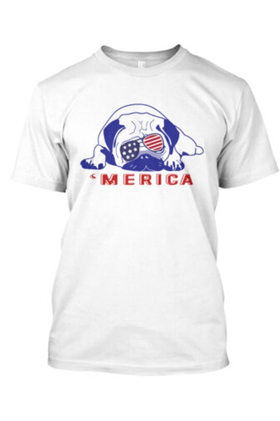 Pug Patriotic Pug T-Shirt Made in the USA All Size S-5XL