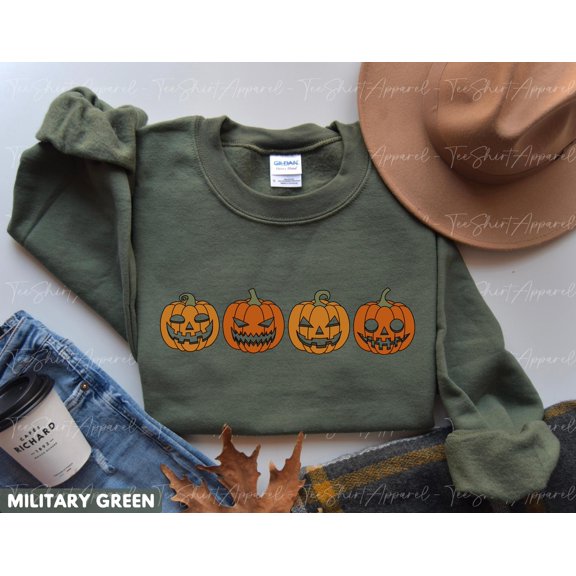 Velto Pumpkin Crewneck Sweatshirt, Jack-o-Lantern Shirt, Happy Holiday Crewneck Sweatshirt, Pumpkin Sweater, Spooky Season, Fall Shirts, Fall Sweater All Size S-3XL