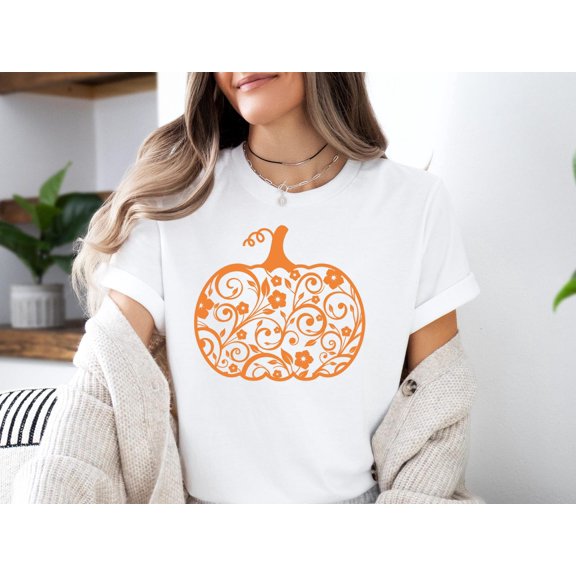 Velto Pumpkin Graphic T-Shirt Cheetah Thanksgiving Autumn Family Outfit Style, Full Size S-5XL