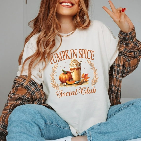 Velto Pumpkin Spice Shirt, Fall Coffee Pumpkin Shirt, Coffee Latte Shirt, Fall Shirt Women, Autumn Shirt, Pumpkin Shirt, Pumpkin Spice Social Club All Size S-5XL