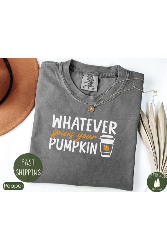 Pumpkin Spice T-shirt, Cute Autumn Graphic Apparel, Seasonal Fall Outfit, Playful Gift Clothing for Pumpkin Lovers, Full Size S-5XL