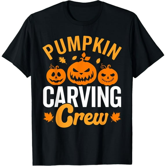 Velto Pumpkin carving crew, family matching pumpkin head T-Shirt All Size S-5XL