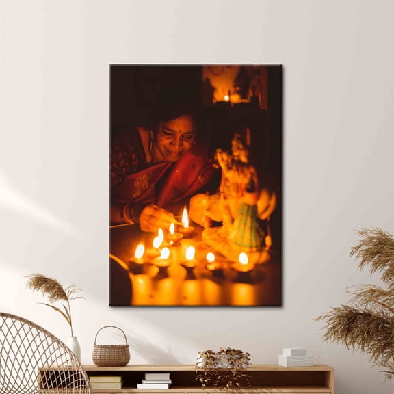 Velto Quote Canvas Print, Meditation Candle Canvas Decor, Positive Canvas Gift, Meditation Wall Art, Candlelight Artwork Canvas, 12x16 UNFRAMED