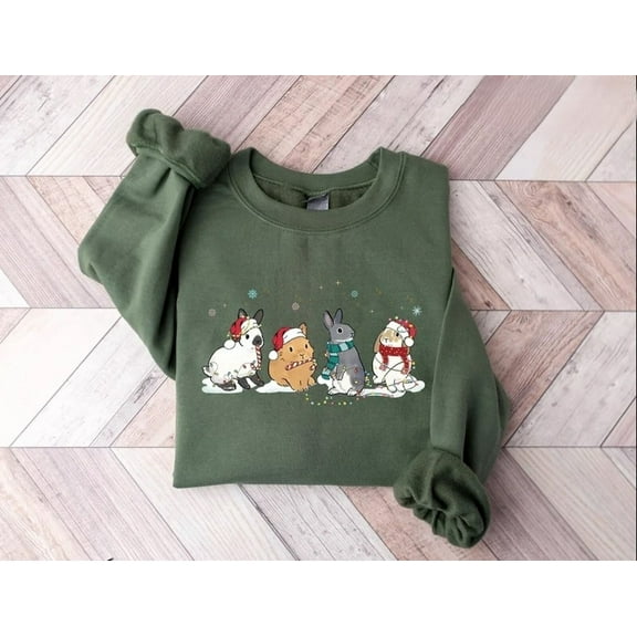 Velto Rabbit holiday Sweatshirt, Adorable Bunny Holiday Shirt, Cute holiday Gifts All Size S-5XL