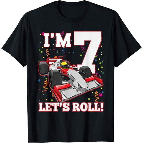Velto Race Car 7th Birthday Boy Racing 7 Years Old T-Shirt All Size S-5XL