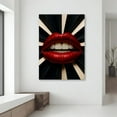 thumbnail image 1 of Velto Red Lips Woman Pop Art Canvas - Bold Modern Wall Art With Rays, Unique Gift For Her, Fashion-Inspired Home Decor Canvas, 12x18 UNFRAMED, 1 of 4