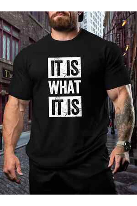 Relaxed Fit Plus Size T-Shirt for Men - Casual Graphic Print Short Sleeve Oversi All Size S-5XL