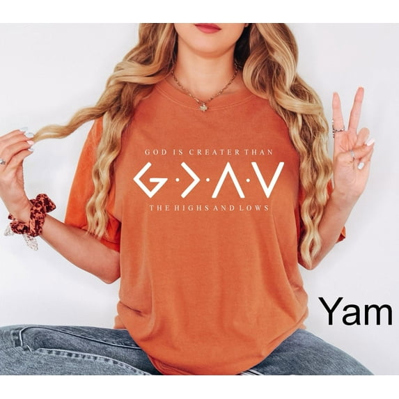Velto Religious Shirt, Jesus Shirt, God Is Greater Than The Higher And Lows, Christian Tee, Faith Tee, Bible Verse All Size S-5XL