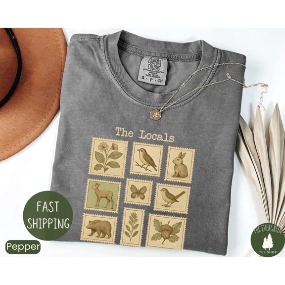 Velto Respect Local Wildlife Retro Forest Nature Lover Camping T-Shirt Graphic Fullsize S-5XL Shirt
