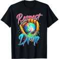 thumbnail image 1 of Velto Respect The Drip Game Day Baseball Player Ice-Cream Dripping T-Shirt Fullsize S-5XL Shirt, 1 of 5