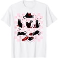 thumbnail image 1 of Velto Retro Black Cat Playing Heart Valentines Day Cat Kitty Lover T-Shirt All Size S-5XL, 1 of 5