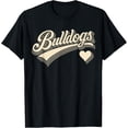 thumbnail image 1 of Velto Retro Bulldogs Vintage Heart Design Gift For Men Women T-Shirt All Size S-5XL, 1 of 5